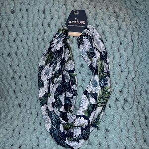 Juncture Floral Infinity Scarf - Navy, White and Green